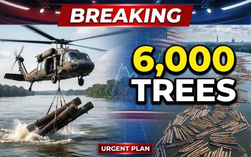 Helicópteros están arrojando troncos sobre ríos de Estados Unidos: más de 6.000 árboles con un objetivo vital